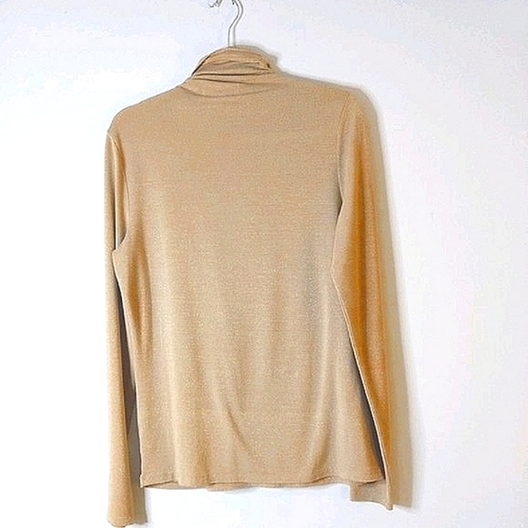 MICHAEL Michael Kors Metallic Gold Turtleneck Size L - Picture 2 of 5